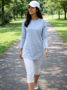 Sz S Hyba Long Sleeve Women's Tunic Top - Casual Crewneck